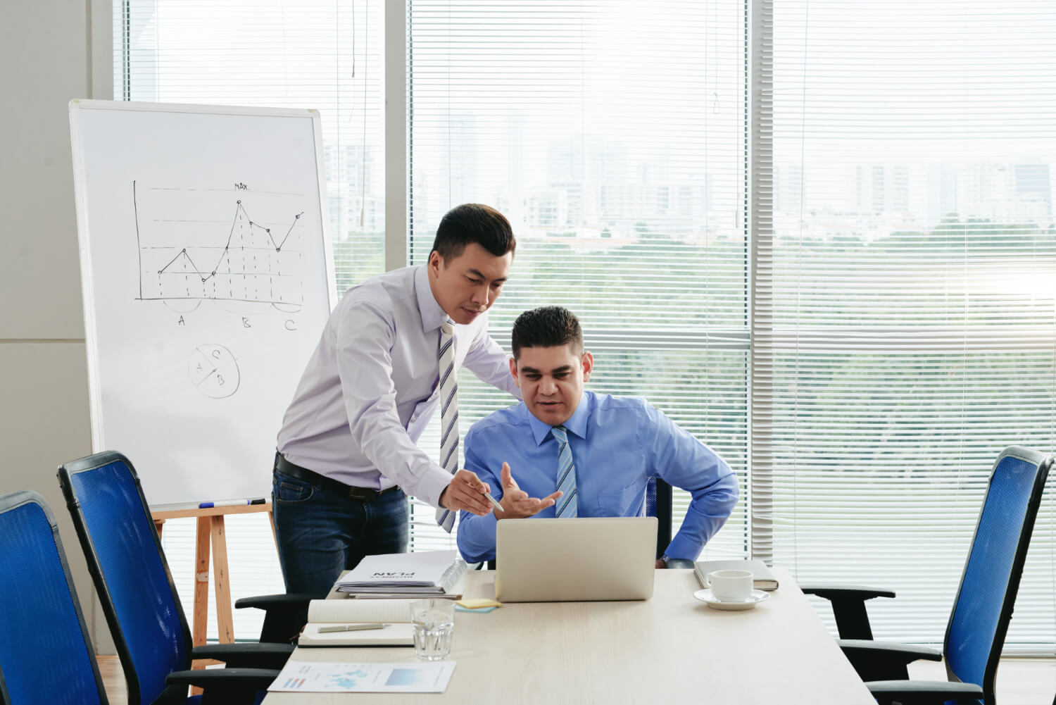 Employees participating in communication training session